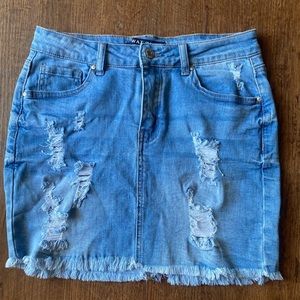 Wax Jean distressed ripped y2k skirt light washed pacsun